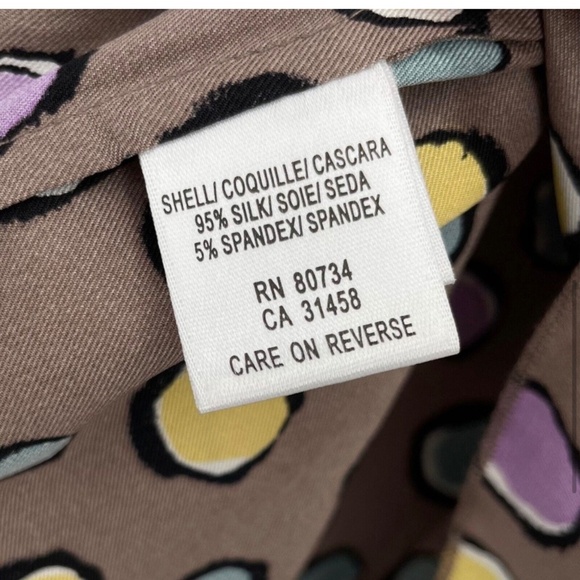 BCBGMaxazria Multicolor Silk Blouse Ruffle Bow Polkadot Size Medium - Picture 6 of 6